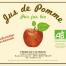 Etiquette de jus de pomme